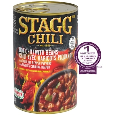Stagg Hot Chili With Beans 425 g, $0.89/100g