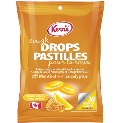 Kerr’s Pastilles contre la toux, menthol et eucalyptus, emb. de 30 30 ea, 0,14 $/1ch