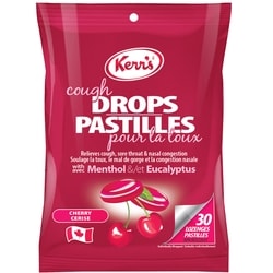 Kerr’s Pastilles contre la toux à la cerise, menthol et eucalyptus, emb. de 30 30 ea, 0,13 $/1ch