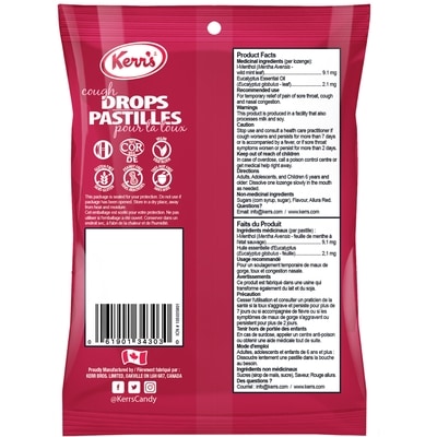 Pastilles contre la toux à la cerise, menthol et eucalyptus, emb. de 30