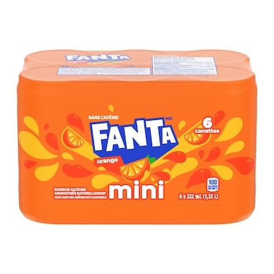 Fanta Soda Soda Orange Cannettes de 6x222.0 ml, 0,40 $/100ml