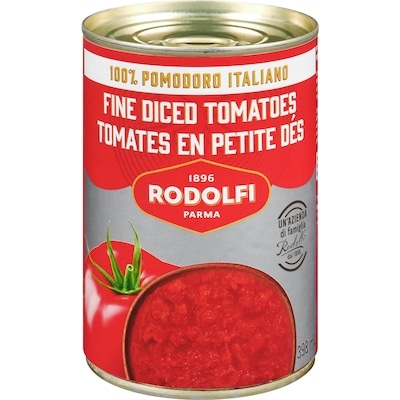 RODOLFI Tomates en petite dés 398 ml, 0,58 $/100ml