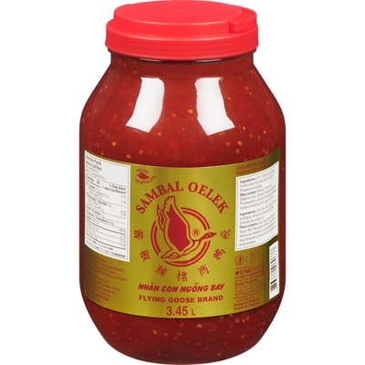 Flying Goose Sambal Oelek  3.45 l, $0.80/100ml