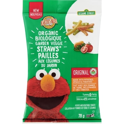 Earth’s Best Pailles aux légumes du jardin biologique original 78 g, 6,40 $/100g