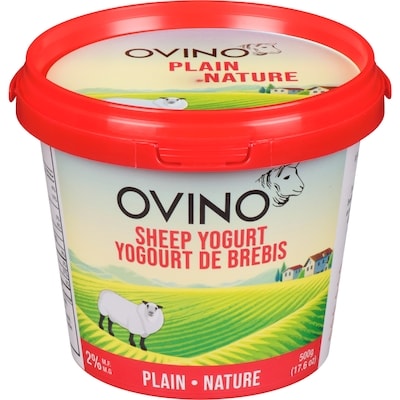 Ovino Sheep Yogurt Plain 2% M.F. 500 g, $1.30/100g