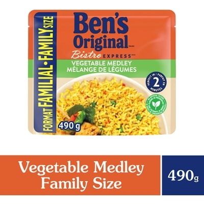 Bens Original BISTRO EXPRESS Vegetable Medley Rice Family Size Side Dish 490 g, $1.12/100g