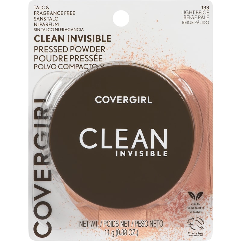 Clean Invisible Pressed Powder, Lightweight, Breathable, Vegan Formula, Talc- And Fragrance-Free Light Beige - 133