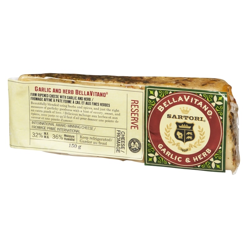 Bellavitano Firm Ripened Cheese With Garlic And Herb 32% M.F.
