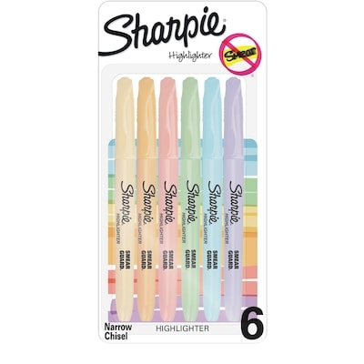 Sharpie Surligneur pastel Smear Guard, 6 pièces 6 ea, 1,08 $/1ch