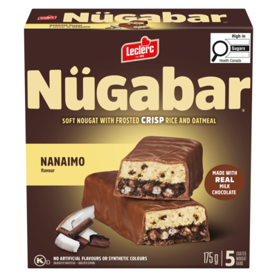 Leclerc Nügabar Coated Nougat Bars Nanaimo Flavour 175 g, $2.45/100g