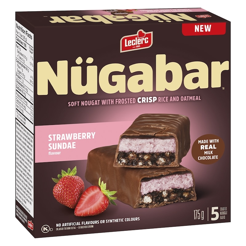 Nügabar Coated Nougat Bars Strawberry Sundae Flavour