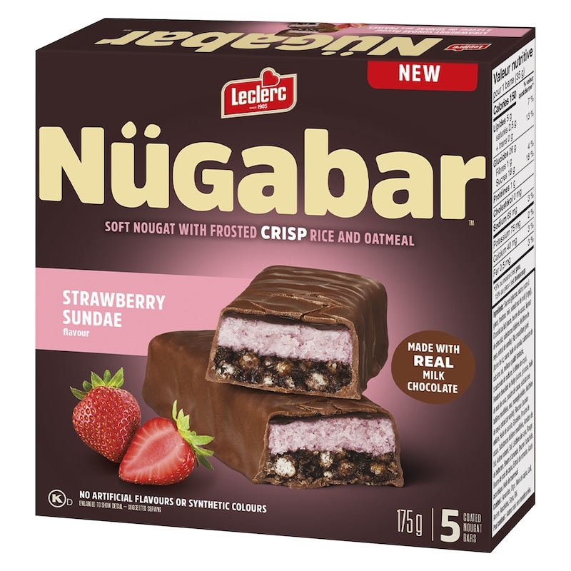 Nügabar Coated Nougat Bars Strawberry Sundae Flavour