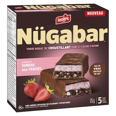 Nügabar barres nougat enrobées à saveur de sundae aux fraises