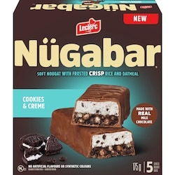 Leclerc Nügabar Coated Nougat Bars Cookies & Creme 175 g, $2.45/100g