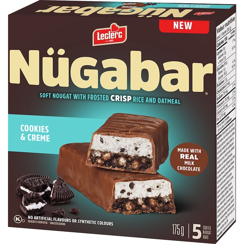 Nügabar Coated Nougat Bars Cookies & Creme