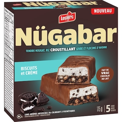 Nügabar barres nougat enrobées biscuits et crème