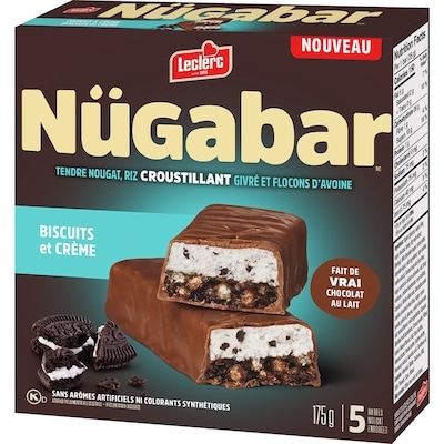 Nügabar barres nougat enrobées biscuits et crème