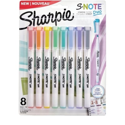 Sharpie Marqueur créatif S.Note Duo, 8 pièces 1 ea, 16,00 $/1ch