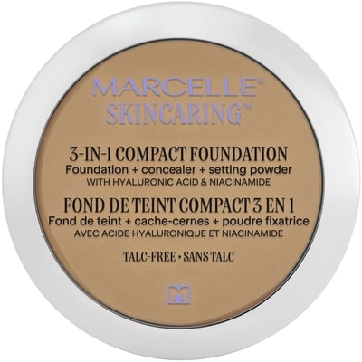 Marcelle Skincaring 3-In-1 Compact Foundation + Concealer + Setting Powder With Hyaluronic Acid Natural Beige 8.5 g, $258.71/100g
