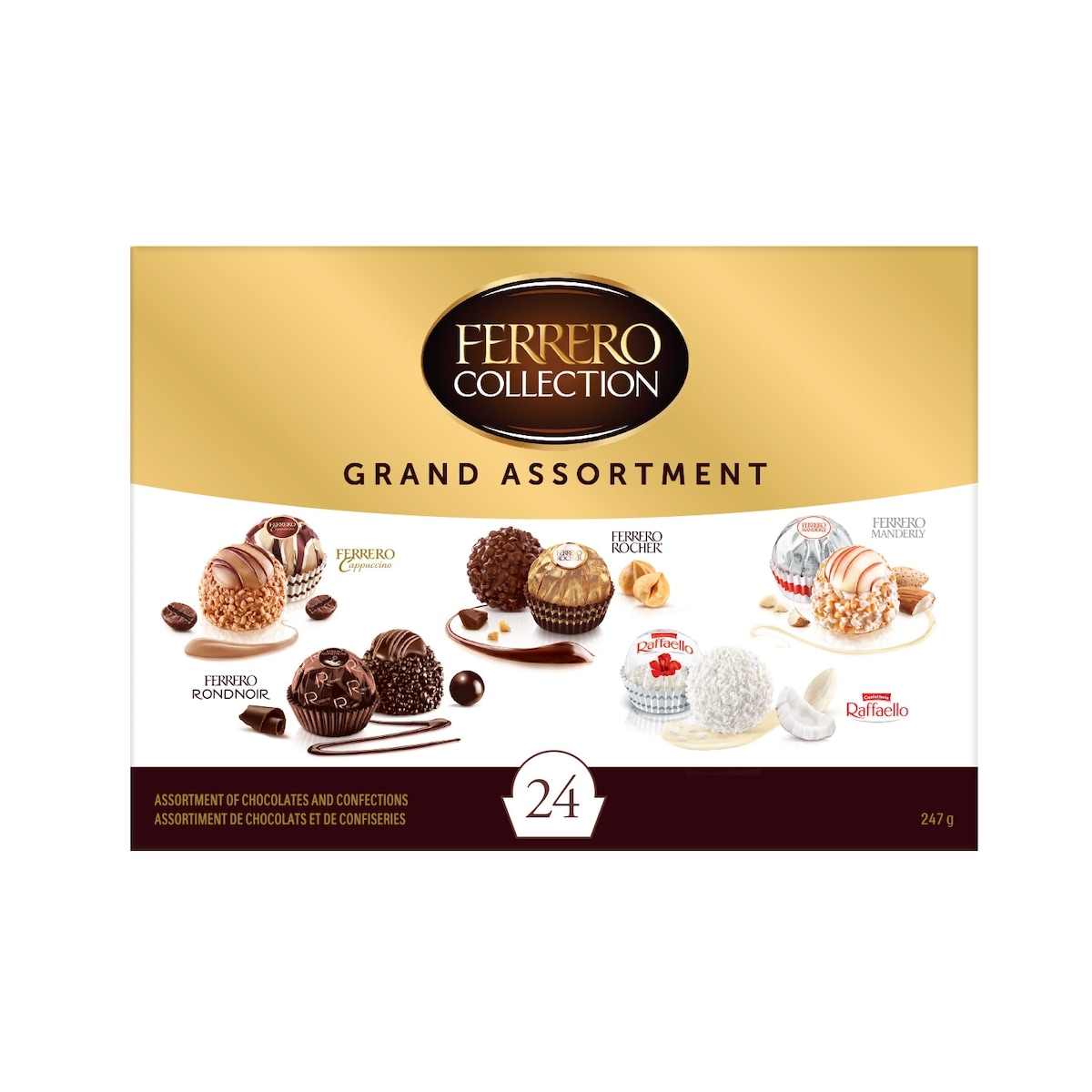 Ferrero COLLECTION GRAND ASSORTMENT Fine Assorted Chocolates and Confections Gift Box, 24 Confections 248 g, $7.66/100g