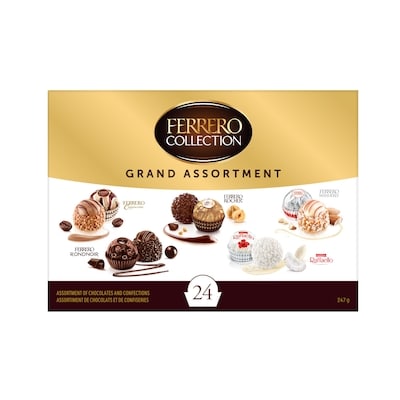 Ferrero COLLECTION GRAND ASSORTMENT Fine Assorted Chocolates and Confections Gift Box, 24 Confections 248 g, $7.66/100g