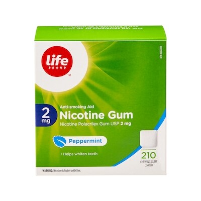 Life Gomme de nicotine 2 mg, menthe glacée 210 ea, 0,30 $/1ch