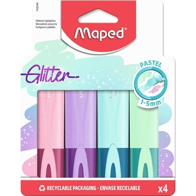 Maped Glitter Pastel Highlighters 4-Pack 1 ea, $6.50/1ea