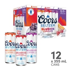Coors Seltzer Slushie, 12-Pack 4.5 ABV (ID required at pick-up) 12x355.0 ml, $0.70/100ml