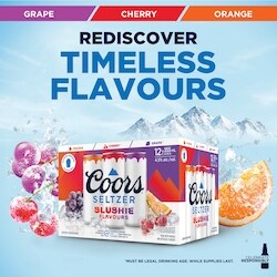 Coors Seltzer Slushie, 12-Pack 4.5 ABV (ID required at pick-up