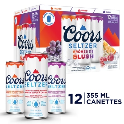 Coors Seltzer Slushie, 12-Paquet 4.5% alc./vol. 12x355.0 ml, 0,70 $/100ml