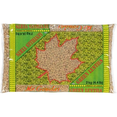 Mr Goudas Green Lentils 2 kg, $0.39/100g