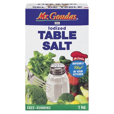 Mr Goudas Table Salt Iodized 1 kg, $0.17/100g