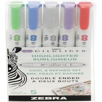 Zebra Mildliner Highlighter 5-Pack, Cool & Refined 1 ea, $10.50/1ea