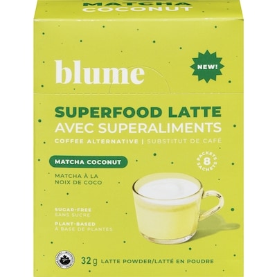 Blume Latte Powder Superfood Matcha Coconut 8x4.0 g, $45.28/100g