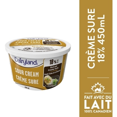 Dairyland Crème sure 18% 450 ml, 0,98 $/100ml