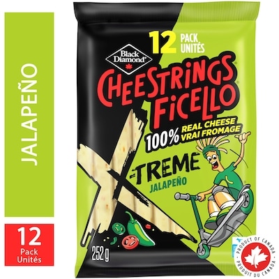 Black Diamond X-Treme Jalapeño Cheestrings 252 g, $3.17/100g