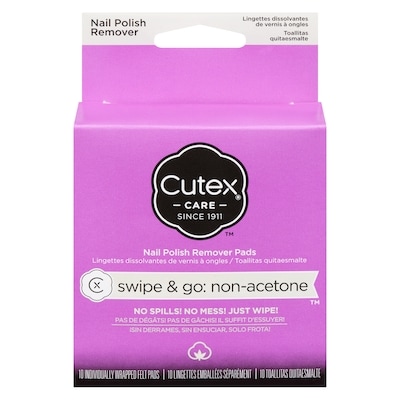 CUTEX Lingettes dissolvantes de vernis à ongles swipe & go: non-acetone 1 ea, 5,99 $/1ch