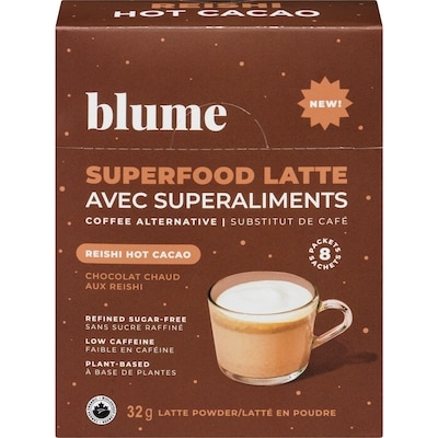 Blume Latte Powder Superfood Latte Reishi Hot Cacao 8x4.0 g, $45.28/100g
