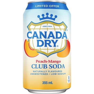 Canada Dry Club Soda, Peach-Mango 12-Pack 12x355.0 ml, $0.20/100ml