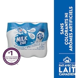 Milk 2 Go Lait partiellement écrémé 2 % 6x200.0 ml, 0,58 $/100ml
