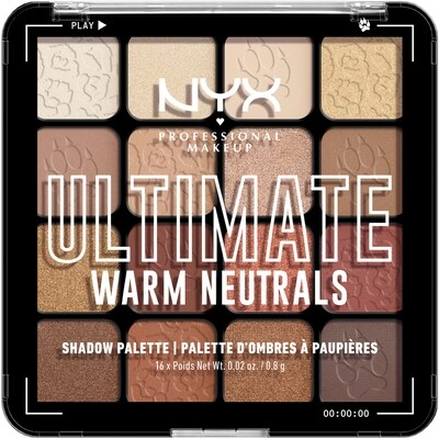 Nyx Palette d'ombres à paupières 16 couleurs, warm neutrals 1 ea, 29,99 $/1ch