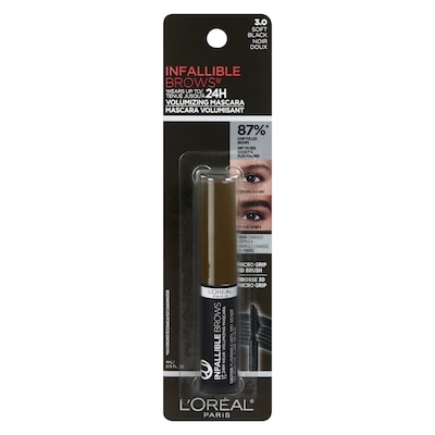 L’Oréal Mascara volumisant pour sourcils infallible noir doux 4 ml, 425,25 $/100ml