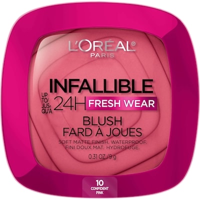 L'Oreal Paris Blush Infallible 24h Freshwear, Soft Matte Waterproof Finish Confident Pink 1 ea, $20.49/1ea