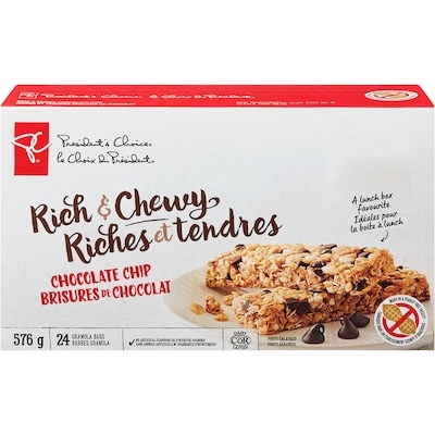 President's Choice Rich and Chewy Chocolate Chip Granola Bars 576 g, $1.91/100g