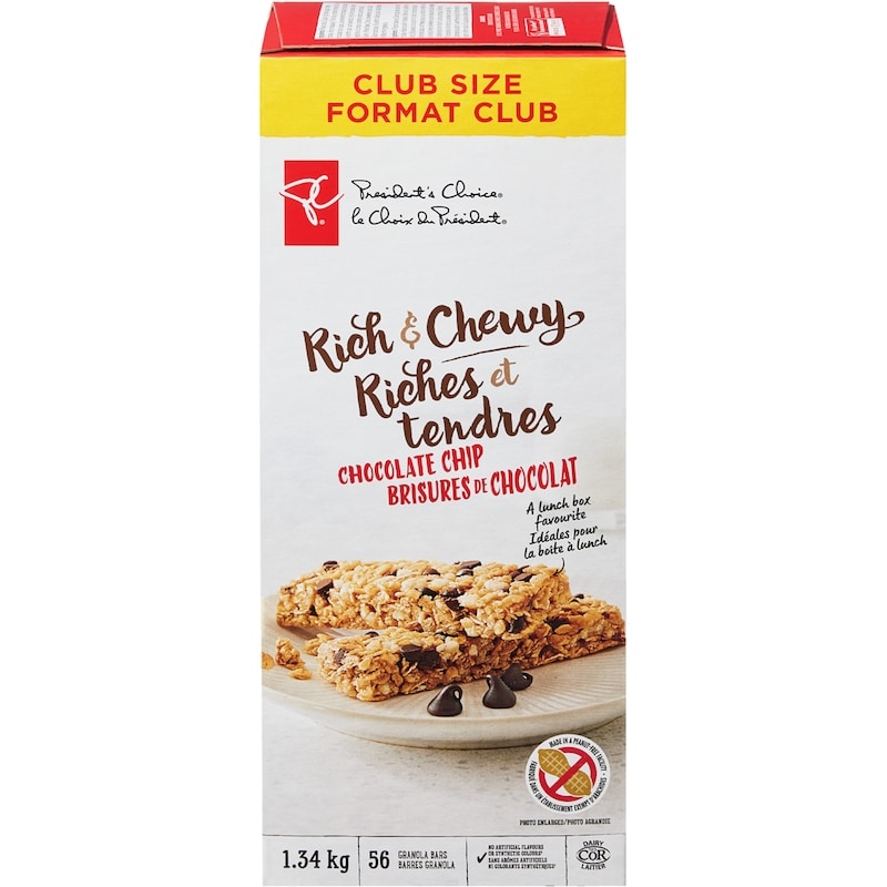Rich and Chewy Chocolate Chip Granola Bars Club Size