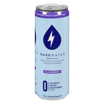Wakewater Caffeinated Sparkling Water Beverage Blackberry 355 ml, $0.93/100ml