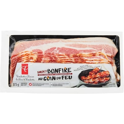 le Choix du Président Bacon doublement fumé au coin du feu 375 g, 2,53 $/100g