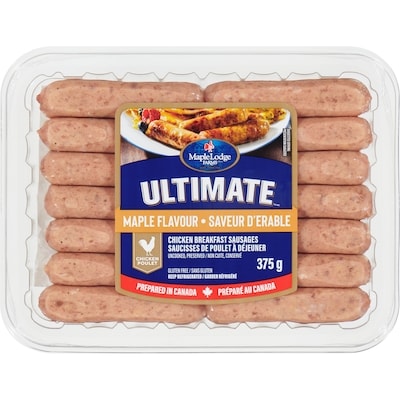 Maple Lodge Farms LT Ultimate Chicken Breakfast Sausages Maple Flavour 375 g, $2.13/100g