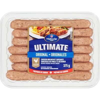 Maple Lodge Farms LT Ultimate Chicken Breakfast Sausages Original 375 g, $2.13/100g
