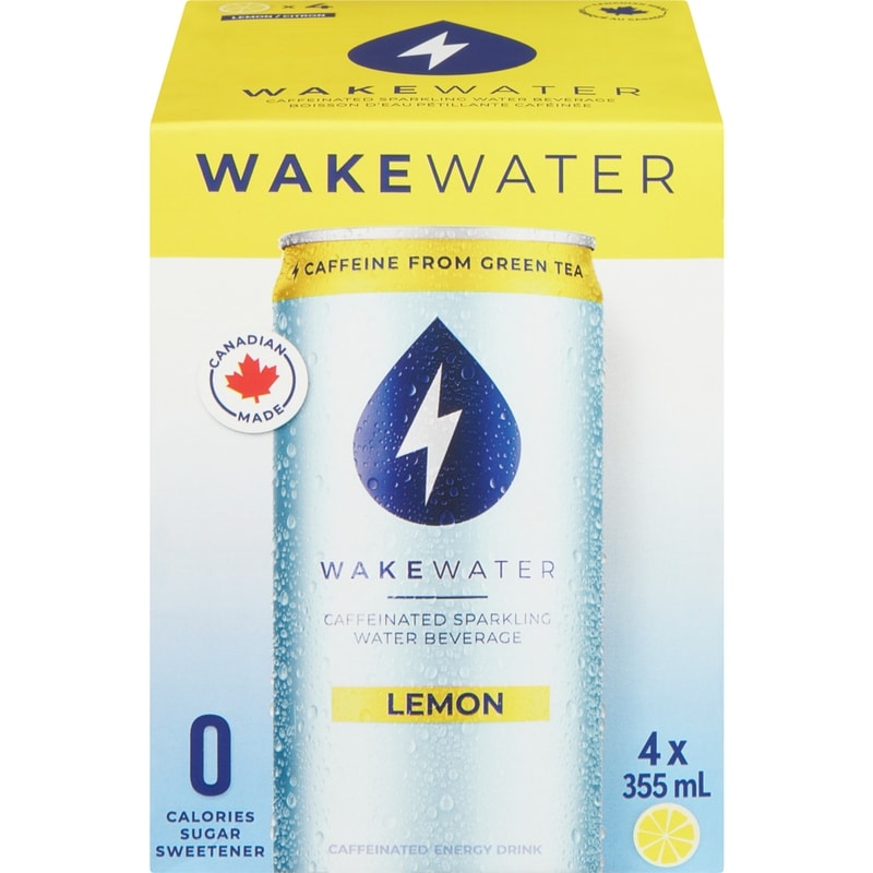 Caffeinated Sparkling Water Beverage Lemon